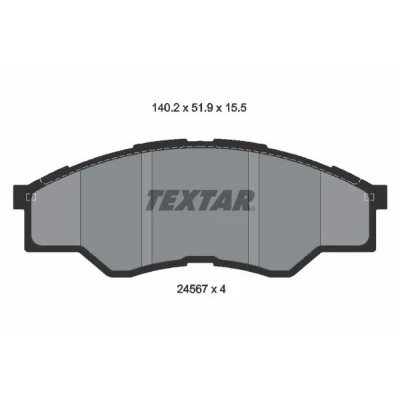 Bilde av TEXTAR 2456701 Bremseklosser ikke klargjort for slitasjeindikator TOYOTA: HILUX 3 Pick up