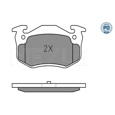 Bilde av MEYLE 025 209 7311/PD Bremseklosser PD Quality bakaksel klargjort for slitasjeindikator med antihyle blikk PEUGEOT: 206 Hatchback, 306 Hatchback