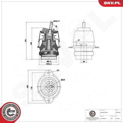 Bilde av Lagring, motor, Høyre, Venstre Esen skv 75SKV068 audi q7, vw touareg OE 7L6 199 131 A, 7L8