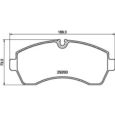 Bilde av HELLA 8DB 355 043 911 Bremseklosser klargjort for slitasjeindikator med bremsecaliperskruer tilbehør MERCEDES BENZ: Sprinter 3.5 T Van
