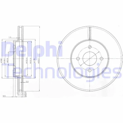 Bilde av DELPHI BG3742 Bremseskiver 300 24 4 ventilert oljet ubehandlet uten hjullager, ABS sensorring FORD: Focus Mk1 Hatchback, Stasjonsvogn