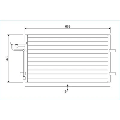 Bilde av VALEO 818046 Kondensator uten tørker Aluminium 372 R 134a FORD: Focus 2