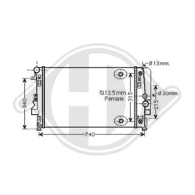 Bilde av DIEDERICHS DCM2426 Radiator Aluminium 648 397 32 Climate MERCEDES BENZ: Vito Mixto, Minibuss
