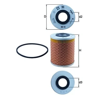Bilde av MAHLE ORIGINAL OX 15D Oljefilter Filterinnsats RENAULT: 4 Stasjonsvogn
