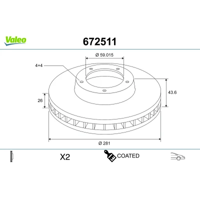 Bilde av Bremseskive, Framaksel, alfa romeo mito, fiat bravo ii, stilo, stilo multi wagon, lancia delta iii, 46535086, 46765546