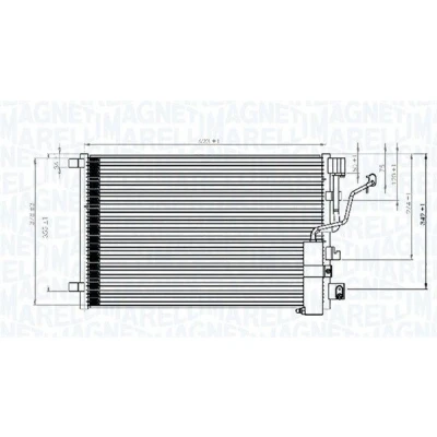 Bilde av MAGNETI MARELLI 350203841000 Kondensator med tørker 623x378x16 378 623 16 OPEL: Zafira B, Astra H GTC, Caravan