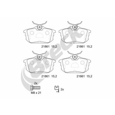 Bilde av BRECK 21861 00 704 10 Bremseklosser med akustisk slitasjevarsel tilbehør MITSUBISHI: COLT 6, Carisma Sedan, Hatchback, VOLVO: S40 I