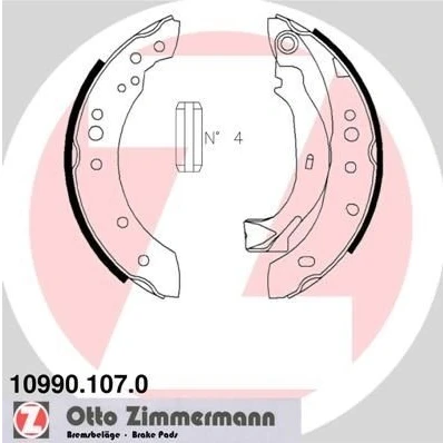Bilde av ZIMMERMANN 10990.107.0 Bremsesko 203 39 med vippearm, Bildet viser leveranseinnholdet CITROËN: C3 I Hatchback