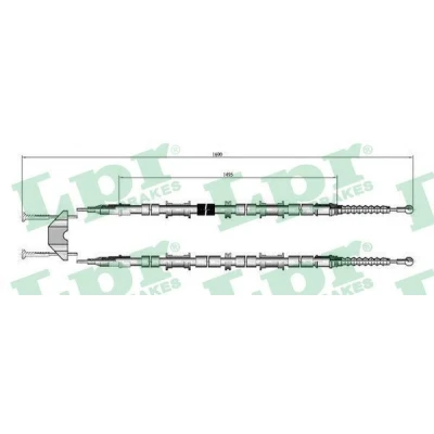 Bilde av Kabel, parkeringsbremse, Bak, Høyre, Venstre chevrolet, opel, vauxhall OE 13153656, 522454
