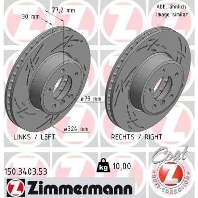 Bilde av ZIMMERMANN 150.3403.53 Bremseskiver 324 30 6/5 5 120 innvendig ventilert, med sliss belagt høy karbon BMW: Touring, Sedan