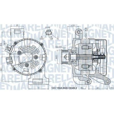 Bilde av MAGNETI MARELLI 063731575010 Dynamo 12V 150A FORD: Focus 2 Kombi, 2, Limousine