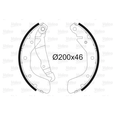 Bilde av VALEO 562078 Bremsesko bakaksel 200 46 uten hjulsylinder brems OPEL: Corsa C Hatchback, Astra G Caravan, CC