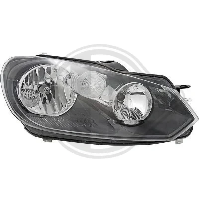 Bilde av DIEDERICHS 2215980 Frontlykter høyre H7, H15 Halogen for høyrekjøring med motor høydejustering hovedlys VOLKSWAGEN: GOLF 6