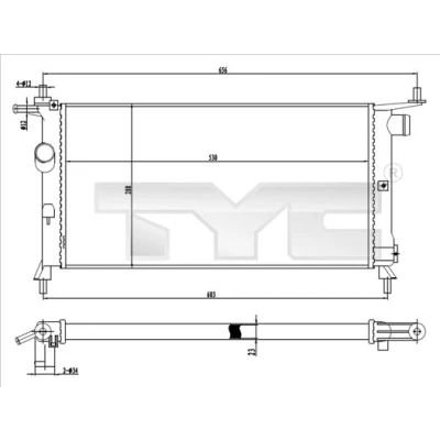 Bilde av TYC 725 0020 Radiator for kjøretøy uten luftkondisjonering 530 288 23 Manuel girkasse Kjøleribber satt sammen mekanisk OPEL: Tigra Coupé