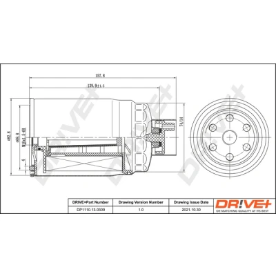 Bilde av Dr!ve+ DP1110.13.0309 Drivstoffilter Påskruingsfilter HYUNDAI: Tucson, ix20, KIA: Venga