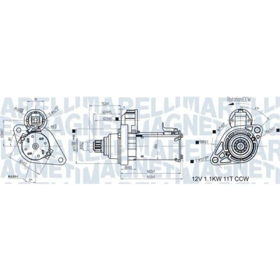 Bilde av MAGNETI MARELLI 063721533010 Starter 12 1,1 11 VOLKSWAGEN: Passat B6 Variant, Golf 6, Plus / Crossgolf, SKODA: Octavia 2 Combi