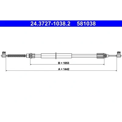 Bilde av ATE 24.3727 1038.2 Bremsekabel 1442