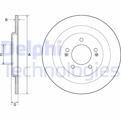Bilde av DELPHI BG4688C Bremseskiver 300 10 5 fullt ut belagt ubehandlet uten hjullager, ABS sensorring HYUNDAI: i40 Stasjonsvogn, Sedan