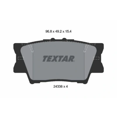Bilde av TEXTAR 2433801 Bremseklosser ikke klargjort for slitasjeindikator TOYOTA: RAV4 IV SUV, III Camry VIII Sedan, LEXUS: ES V