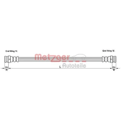 Bilde av METZGER 4110215 Bremseslange 208