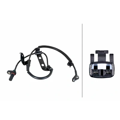 Bilde av HELLA 6PU 358 252 331 ABS Sensor med festeklips på kabelen Hall prinsipp 2 polet 720mm KIA: cee‘d I Hatchback, Stasjonsvogn