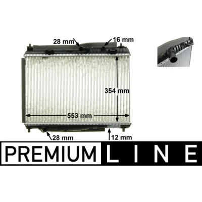 Bilde av MAHLE ORIGINAL CR 87 000P Radiator 555 350 12 Kjøleribber loddet
