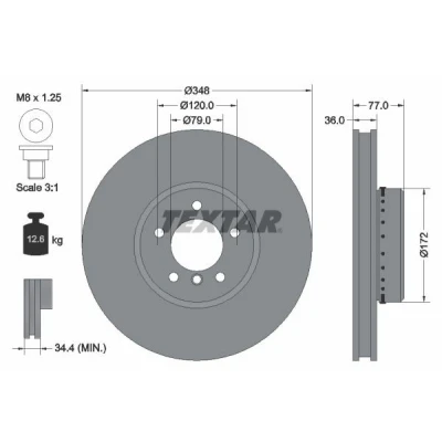 Bilde av TEXTAR PRO+ 92182425 Bremseskiver BMW: 5 Touring, Sedan