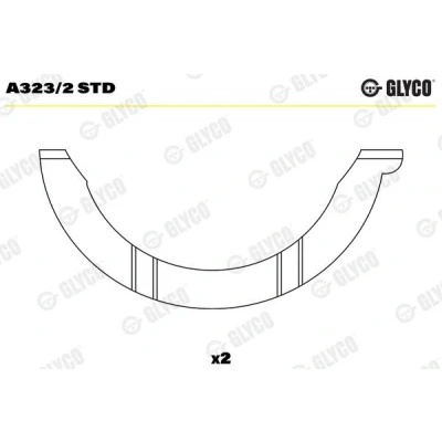 Bilde av GLYCO A323/2 STD avstandsskive, veivaksel