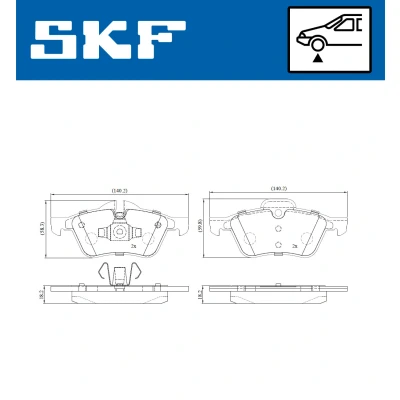 Bilde av SKF VKBP 80205 Bremseklosser klargjort for slitasjeindikator