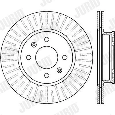 Bilde av JURID 562427JC Bremseskiver 256 19 4 100 ventilert belagt uten skruer HYUNDAI: Getz