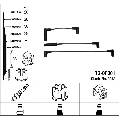 Bilde av NGK 8283 Pluggledninger 5 JEEP: WRANGLER 2