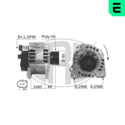 Bilde av ERA 210605A Dynamo 14V 120A VOLVO: V70 2, XC90 I, S80 VOLKSWAGEN: Transporter 4 Bus, 4, LT 28 46 2 Kasten