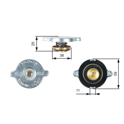 Bilde av GATES RC122 Skrulokk radiator 59 0,9 MITSUBISHI: PAJERO 1, 1 Canvas Top, MAZDA: 929 II Sedan