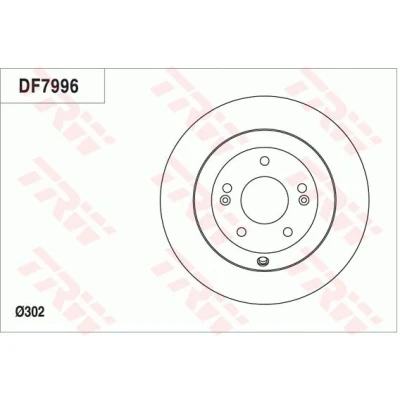 Bilde av TRW DF7996 Bremseskiver 302 11 5 114,3 fullt ut spraylakkert HYUNDAI: SANTA FE 2, Grand Fé, 3, KIA: SORENTO 2