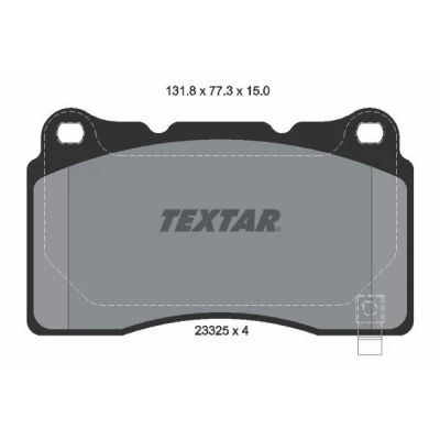 Bilde av TEXTAR 2332501 Bremseklosser med akustisk slitasjevarsel TESLA: Model S, X, 3, HONDA: CIVIC 9, FORD USA: Mustang Mk5 Cabrio