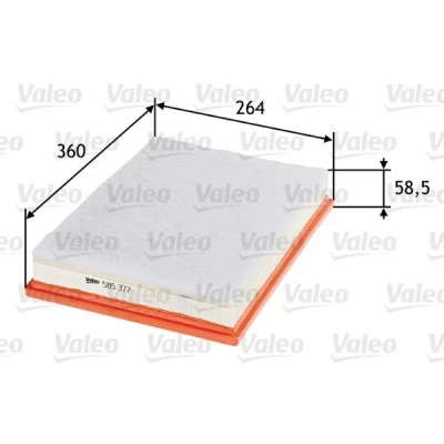 Bilde av VALEO 585377 Luftfilter 59 263 360 Filterinnsats med forfilter RENAULT: MASTER 2 Pritsche/Fahrgestell, Kasten