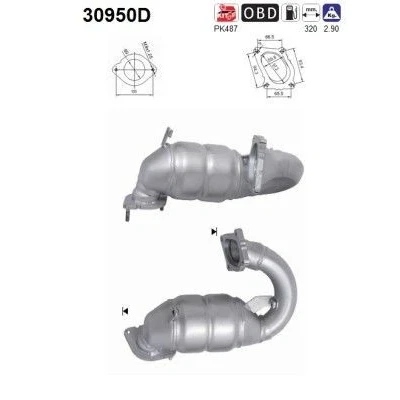 Bilde av Katalysator, Foran As 30950D nissan, opel, renault OE 2080200Q0A, 2080200QAA, 2080200QAC
