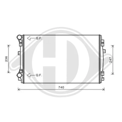 Bilde av DIEDERICHS DCM3472 Radiator Aluminium 648 410 24 Climate VOLKSWAGEN: Golf 7, 7 Variant