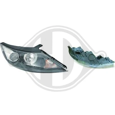 Bilde av DIEDERICHS 6522880 Frontlykter høyre H7/H7 uten motor for høydejustering hovedlys KIA: Sportage III