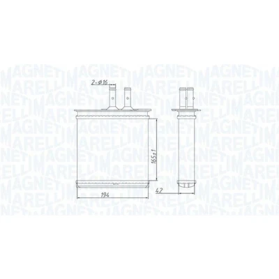 Bilde av MAGNETI MARELLI 350218493000 Varmeveksler FIAT: Barchetta