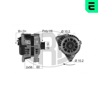 Bilde av ERA 210003A Dynamo 14V 100A OPEL: Astra G CC, Omega B Caravan, Vectra Stasjonsvogn, SAAB: 900 II Hatchback