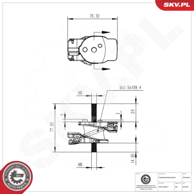 Bilde av Lagring, girmekanisme, Bak Esen skv 75SKV835 bmw OE 22 31 6 796 617