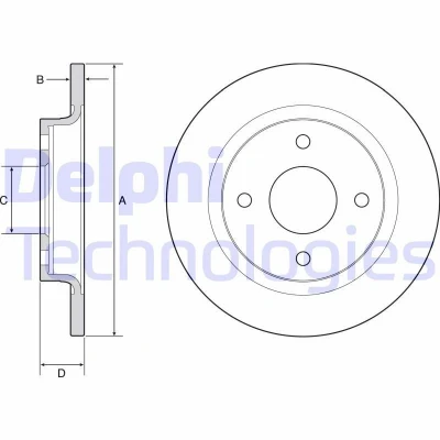 Bilde av DELPHI BG4954C Bremseskiver 253 12 4 fullt ut belagt ubehandlet uten hjullager, ABS sensorring FORD: FIESTA 7