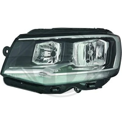Bilde av DIEDERICHS 2274983 Frontlykter venstre H7/H7, W21W Halogen for høyrekjøring med motor høydejustering hovedlys VOLKSWAGEN: Multivan 6