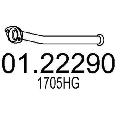Bilde av MTS 01.22290 Eksosrør 580 foran for midtre eksospotte PEUGEOT: 206 Hatchback