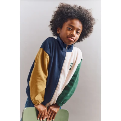 Bilde av LIEWOOD Cassius Zip Genser, Classic Navy Multi Mix, 110 116 Fleecejakker &amp; Fleecegensere Bomull