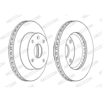 Bilde av FERODO PREMIER DDF1257C Bremseskiver 256 24 4 114,3 ventilert belagt med skruer CHEVROLET: Epica Sedan, Nubira Stasjonsvogn, Lacetti Sedan