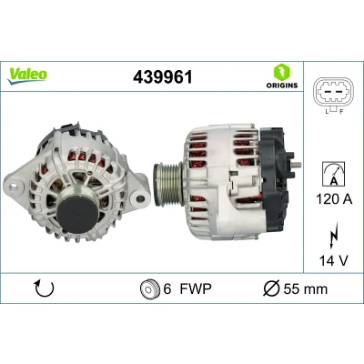 Bilde av VALEO 439961 Dynamo 14V 120A OPEL: Insignia A Sports Tourer, Sedan, Zafira C Tourer