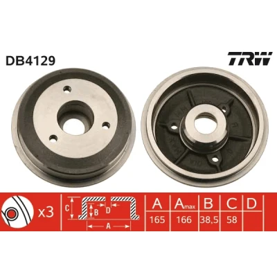 Bilde av TRW DB4129 Bremsetrommel