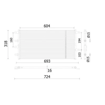 Bilde av MAHLE ORIGINAL AC 914 000S Kondensator uten tørker 15 604